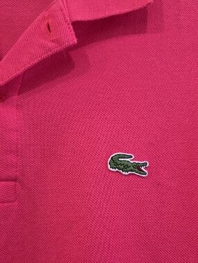 Lacoste Hot Pink Piqué Polo Shirt with Croc Logo